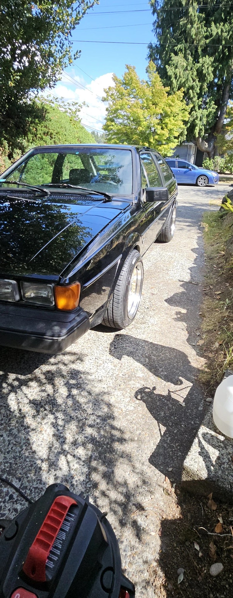 1988 VW Scirocco after detail — front quarter, paint restored